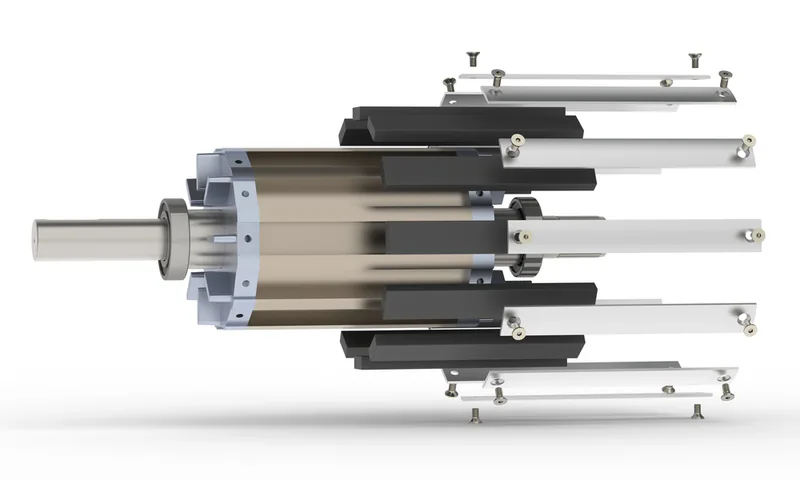 Stator mit NdFeB Magneten als Materialbeispiel